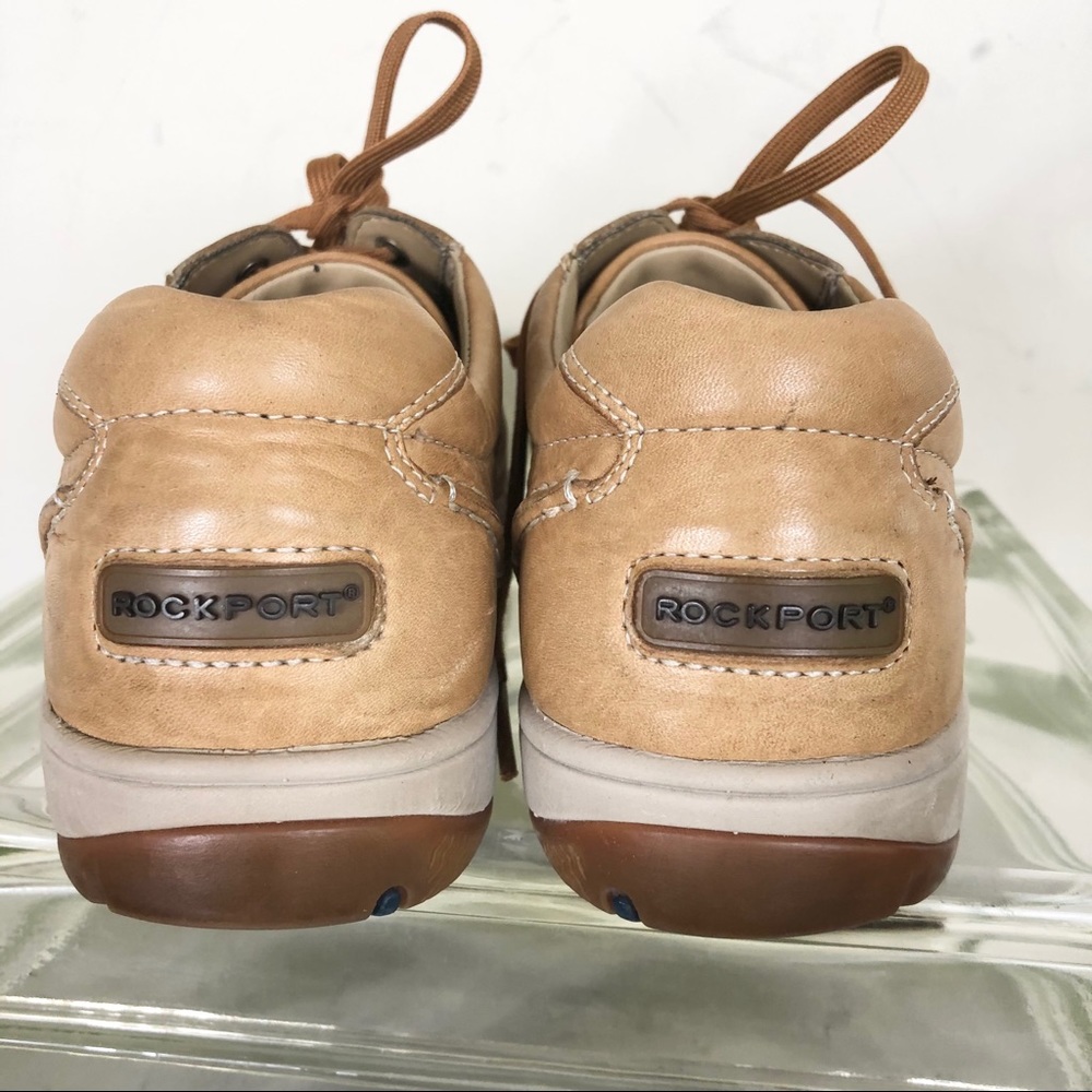 Rockport Men’s 8 WIDE tan lace up casual shoes leather comfort - Picture 4 of 12
